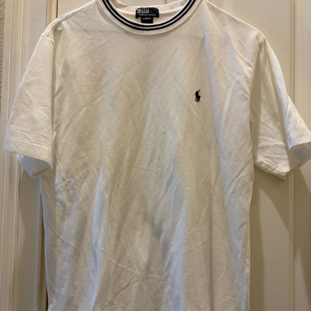 BOYS RALPH LAUREN NAVY/WHITE SHORT SLEEVE TEE